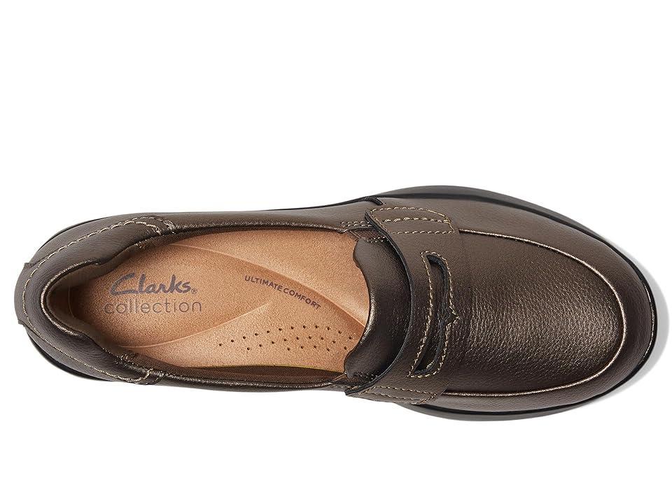 Clarks® Ellowyn Penny Women's Leather Loafers, Size: 11, Black Product Image