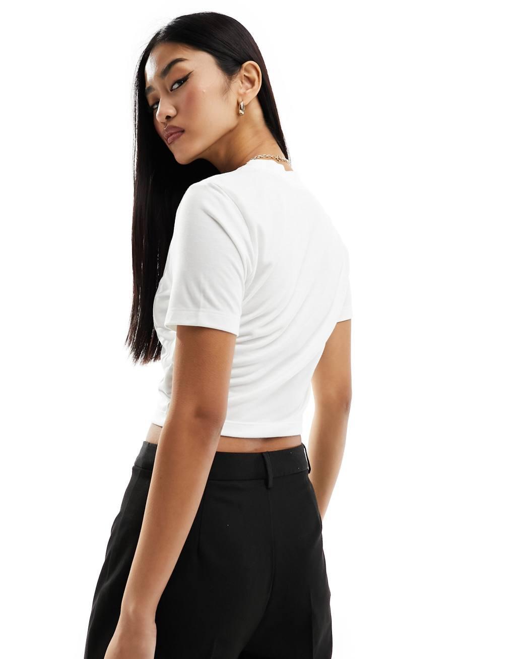 Nike Womens Sportswear Essential Slim-Fit Crop T-Shirt Product Image