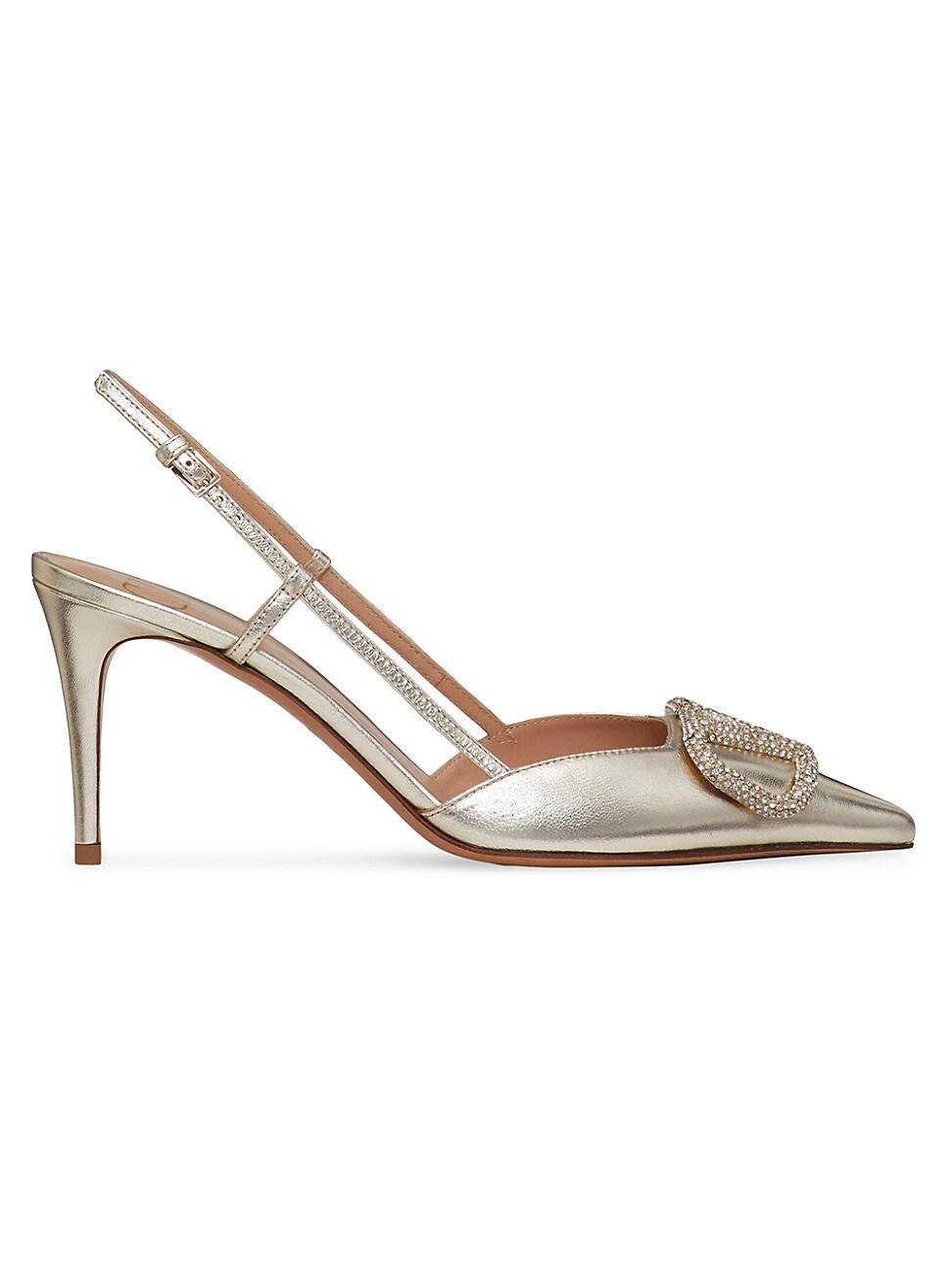 Womens VLogo Glow Laminated Nappa Slingback Pumps 80MM Product Image