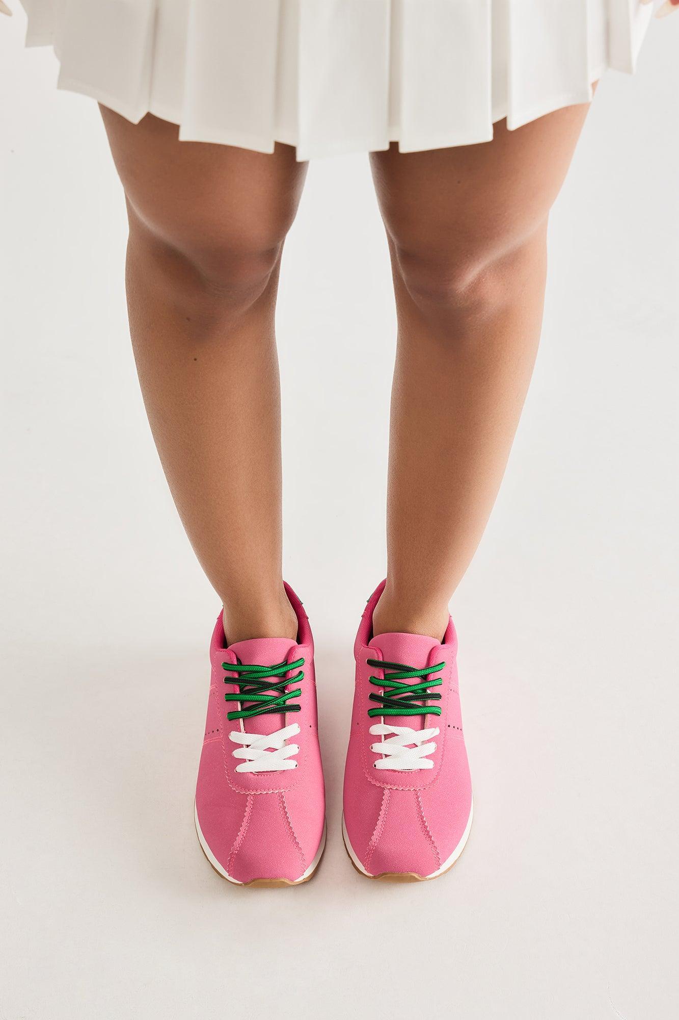 Brody Lace Up Sneakers - Pink Product Image