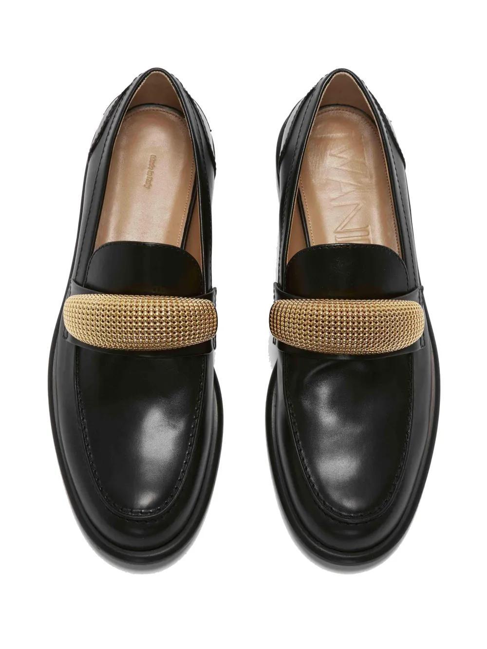 appliqué-detail leather loafers Product Image