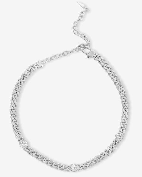 Julian Triple Diamond Choker - Silver|White Diamondettes Product Image