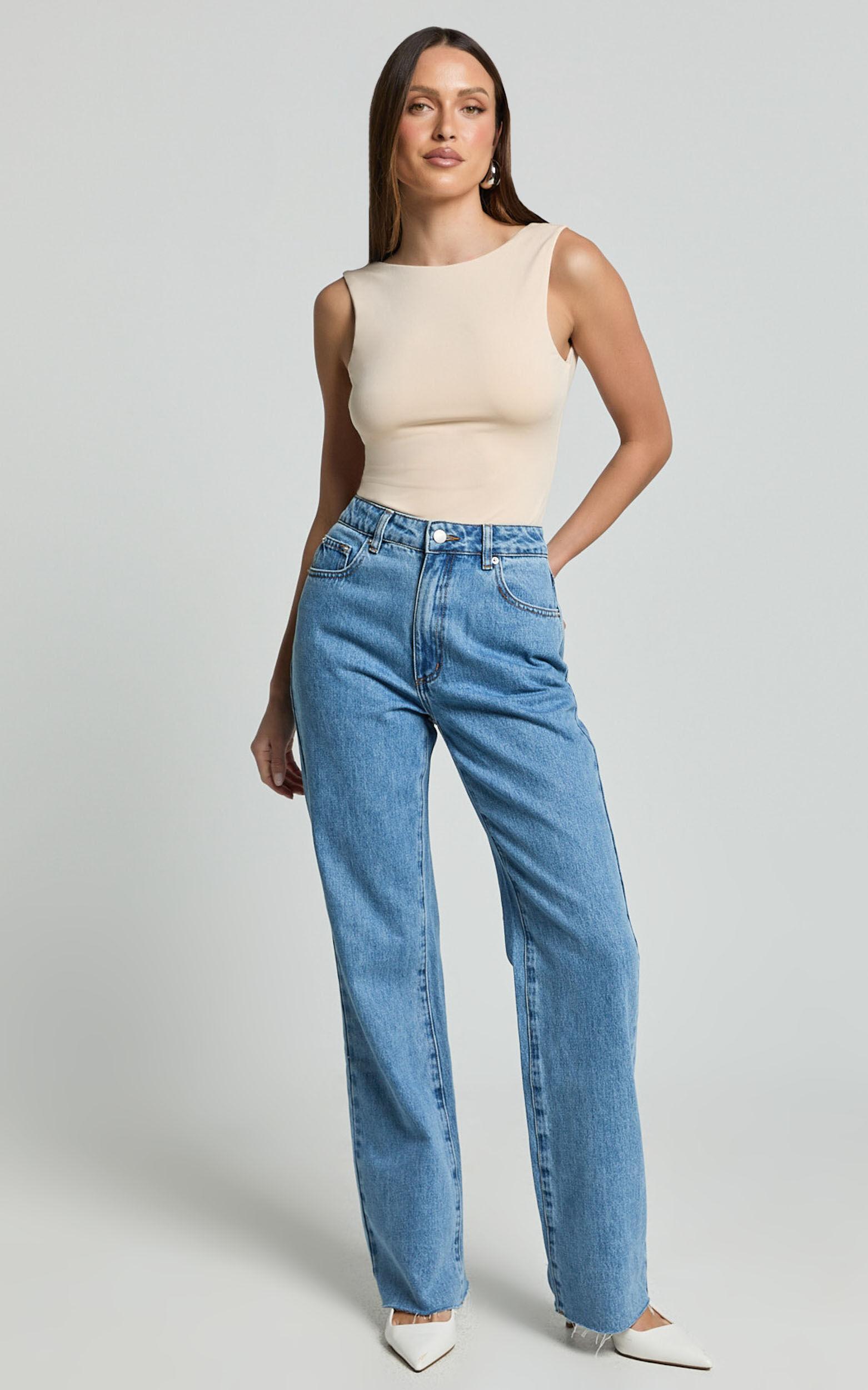 Ollie Bodysuit - Boat Neck Low Back Bodysuit in Stone Product Image