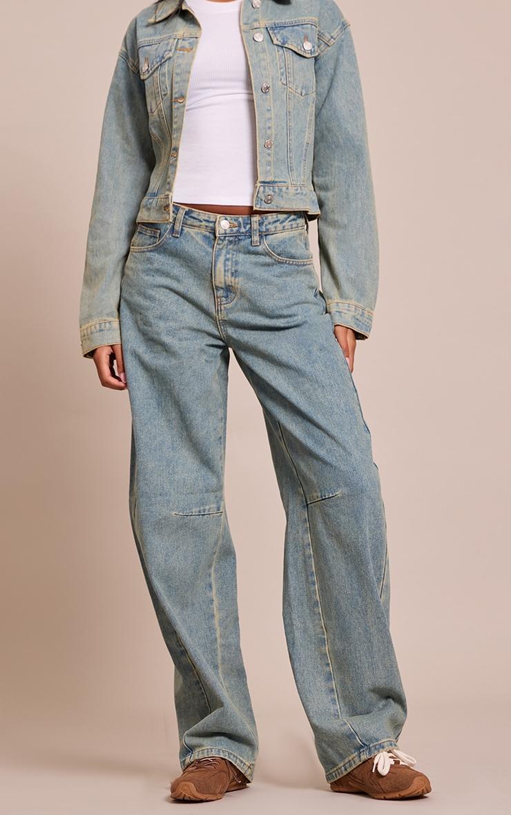 Tall Vintage Seam Detail Low Rise Barrel Jeans Product Image