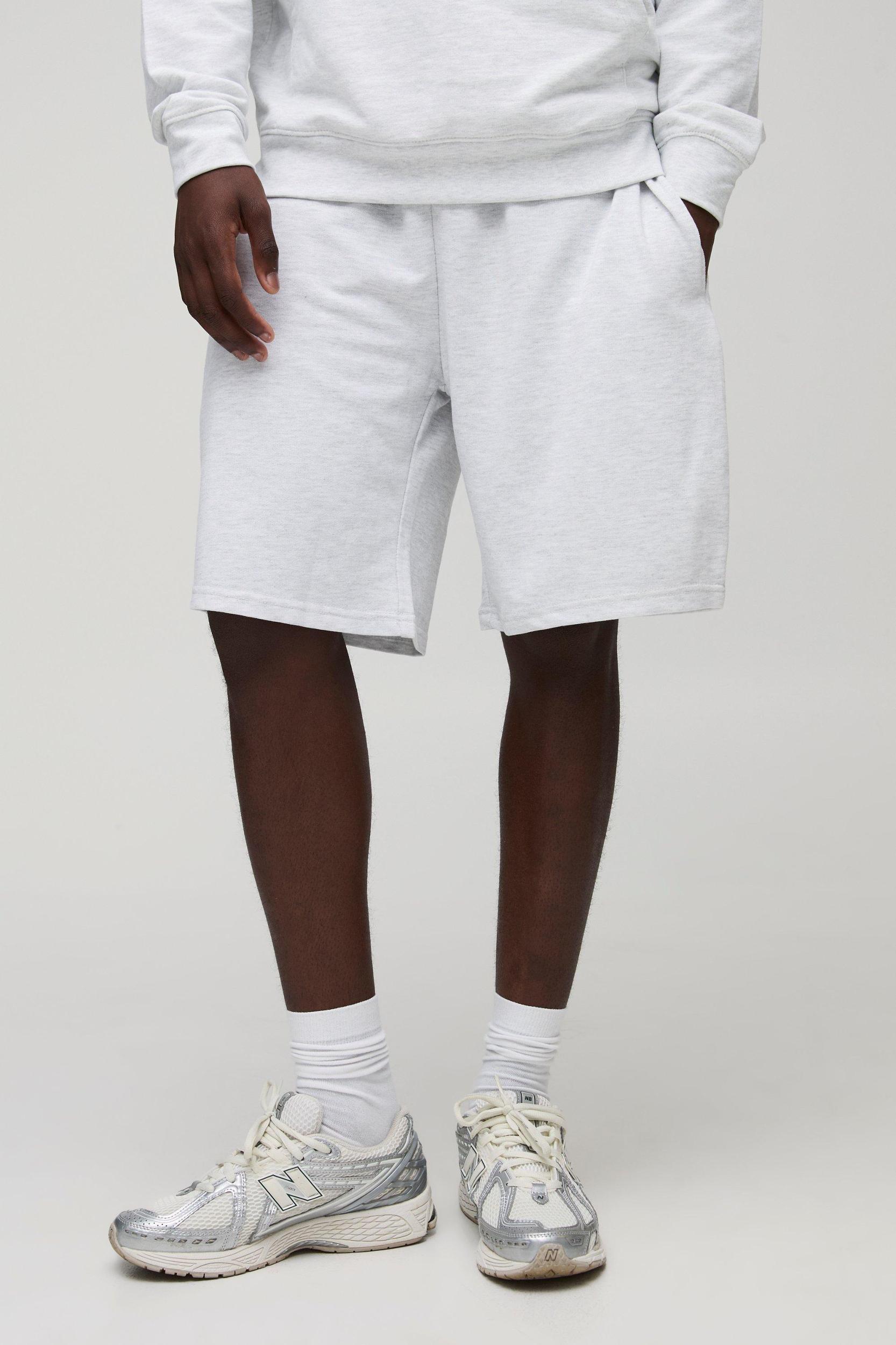 Mens 260GSM Loopback Basic Oversized Mid Length Short - Grey Product Image