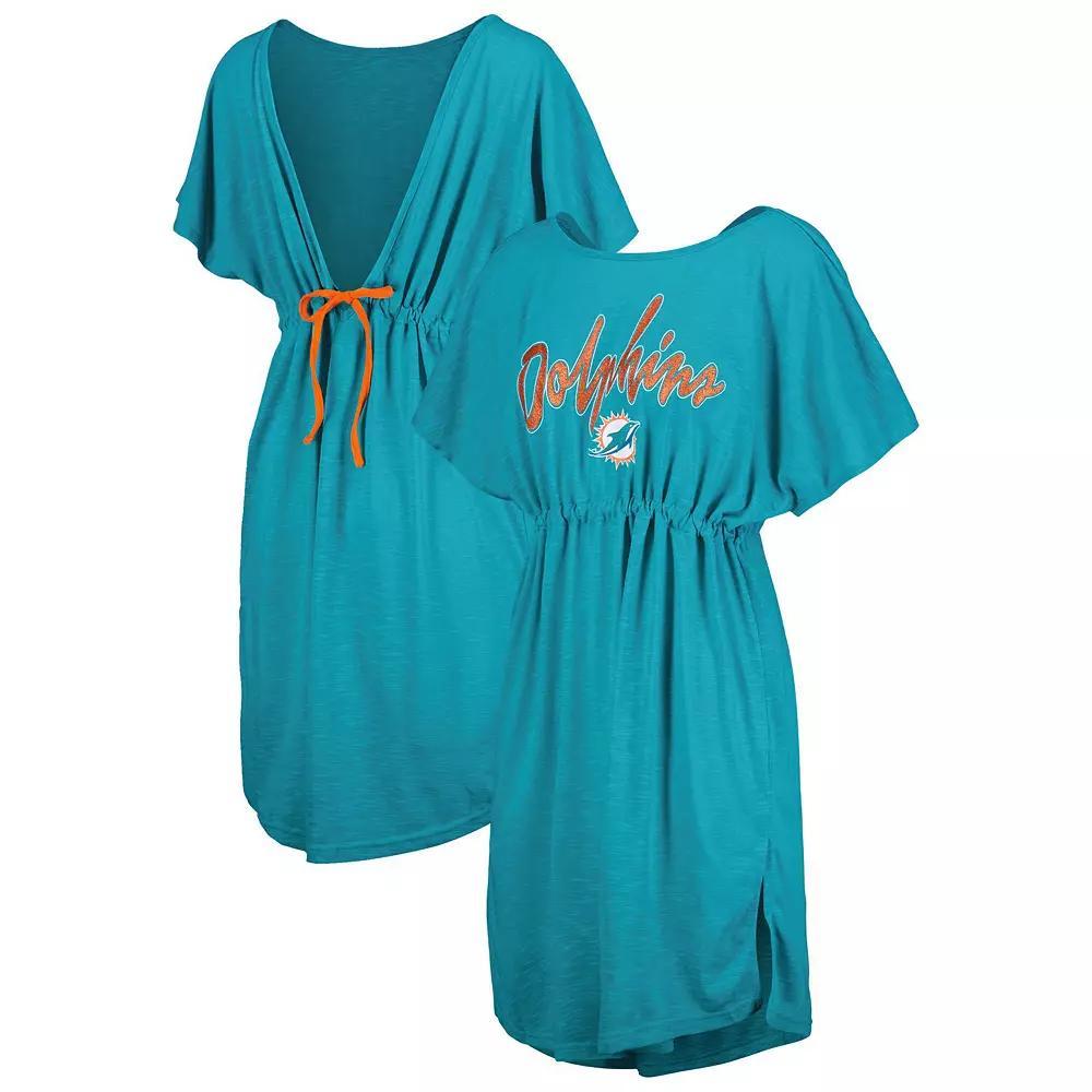 Women's G-III 4Her by Carl Banks Aqua Miami Dolphins Versus Swim Cover-Up, Size: Medium, Turquoise A Product Image