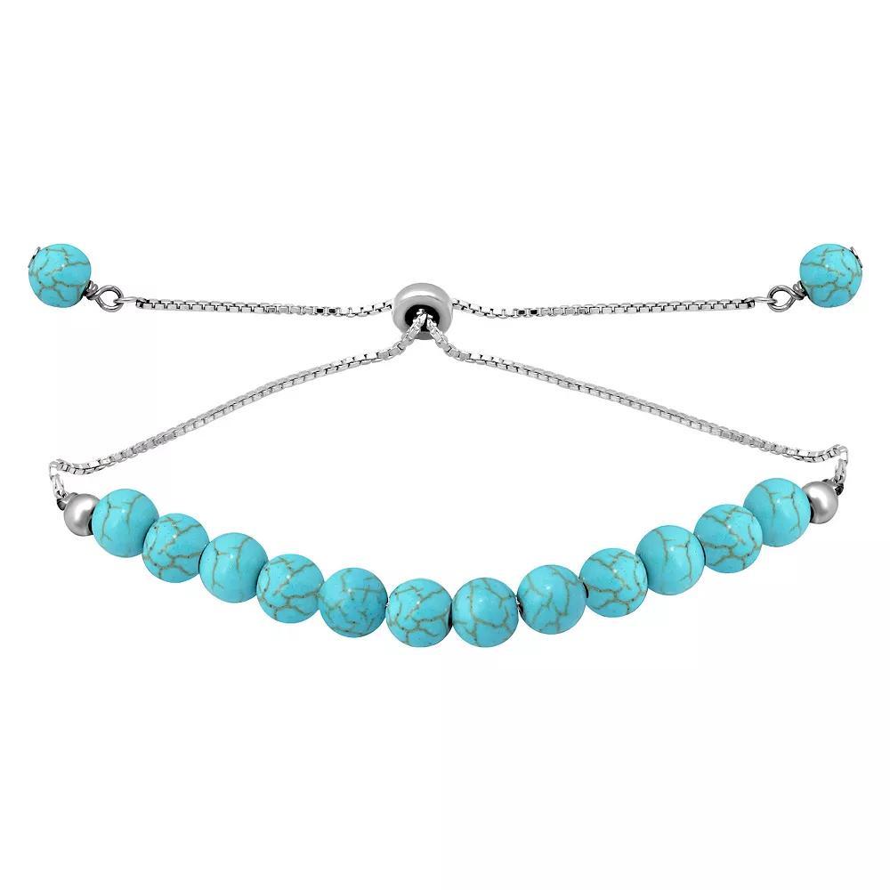 Aleure Precioso Gemstone Bead Frontal Adjustable Bracelet, Women's, Size: 10", Howlite Chryscolla Product Image