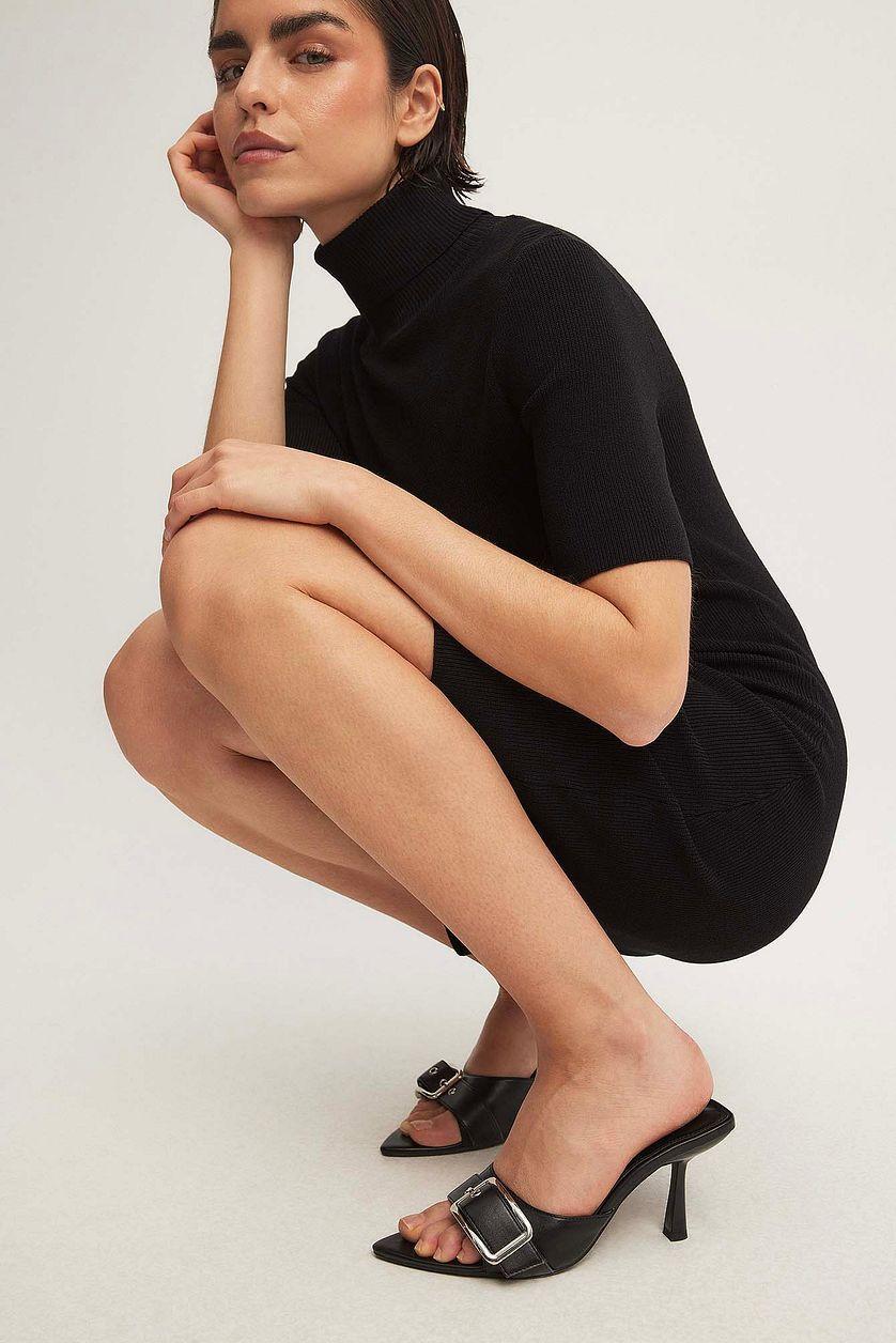 Pointy Toe Buckle Detail Heels Product Image
