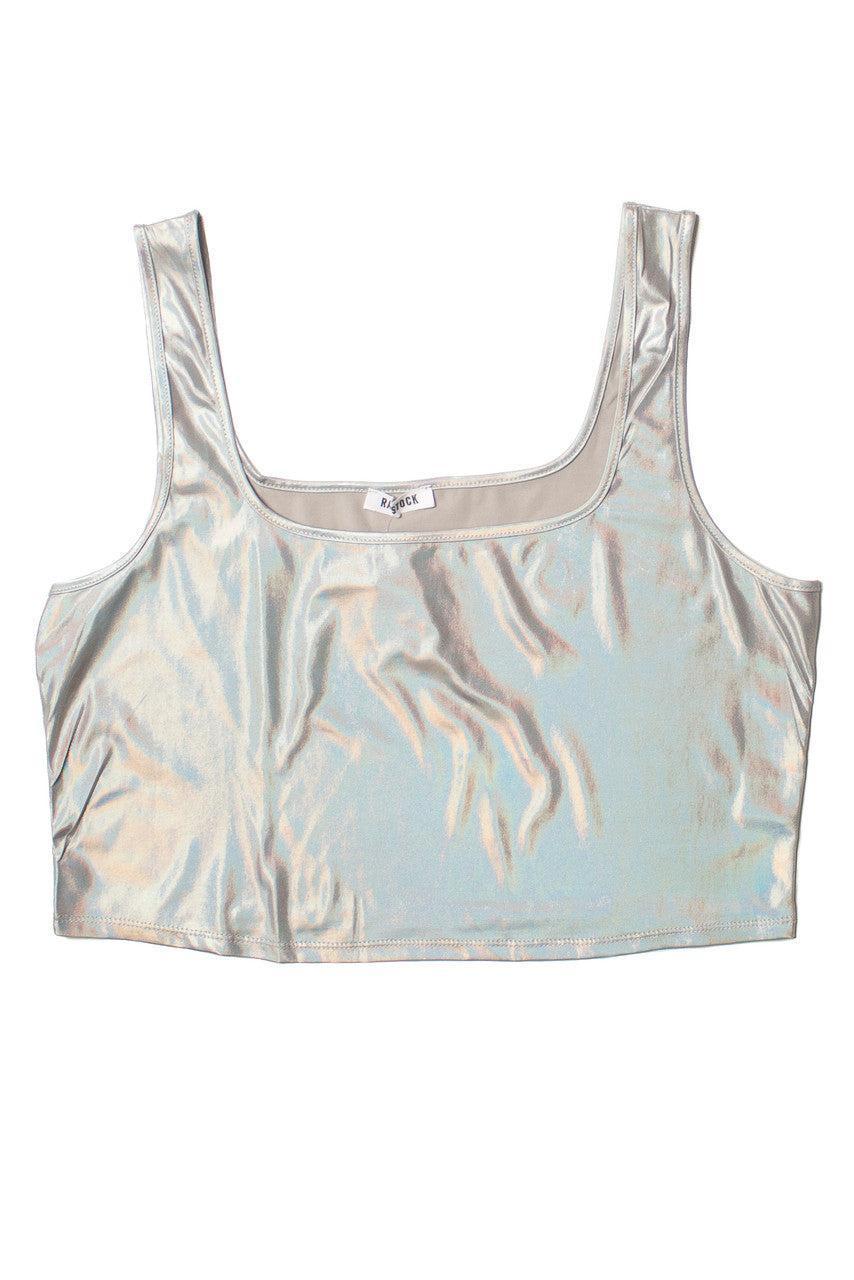 Extended Sizes Holographic Crop Tank Product Image