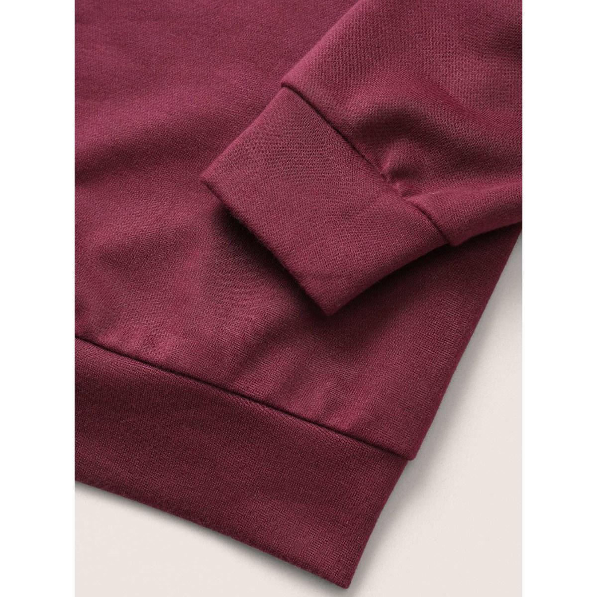 Plus Size Letter Graphic Towel Embroidered Sweatshirt Women RedViolet Casual Contrast Dailywear Sweatshirts BloomChic 12/L Product Image