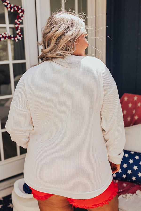 USA Ribbed Sweatshirt Curves Product Image