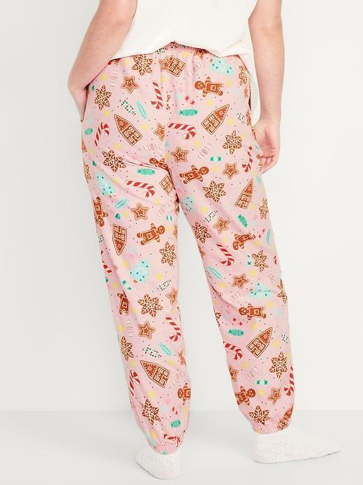 High-Waisted Flannel Pajama Joggers for Women Product Image