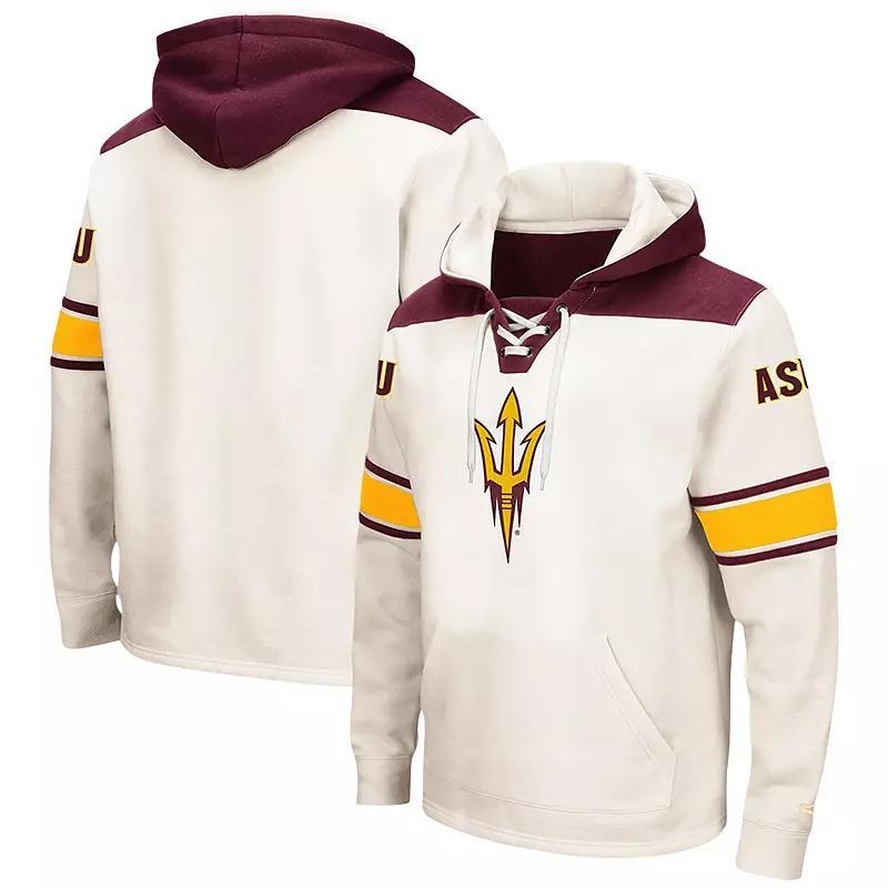 Mens Colosseum Cream Arizona State Sun Devils 2.0 Lace-Up Pullover Hoodie Product Image