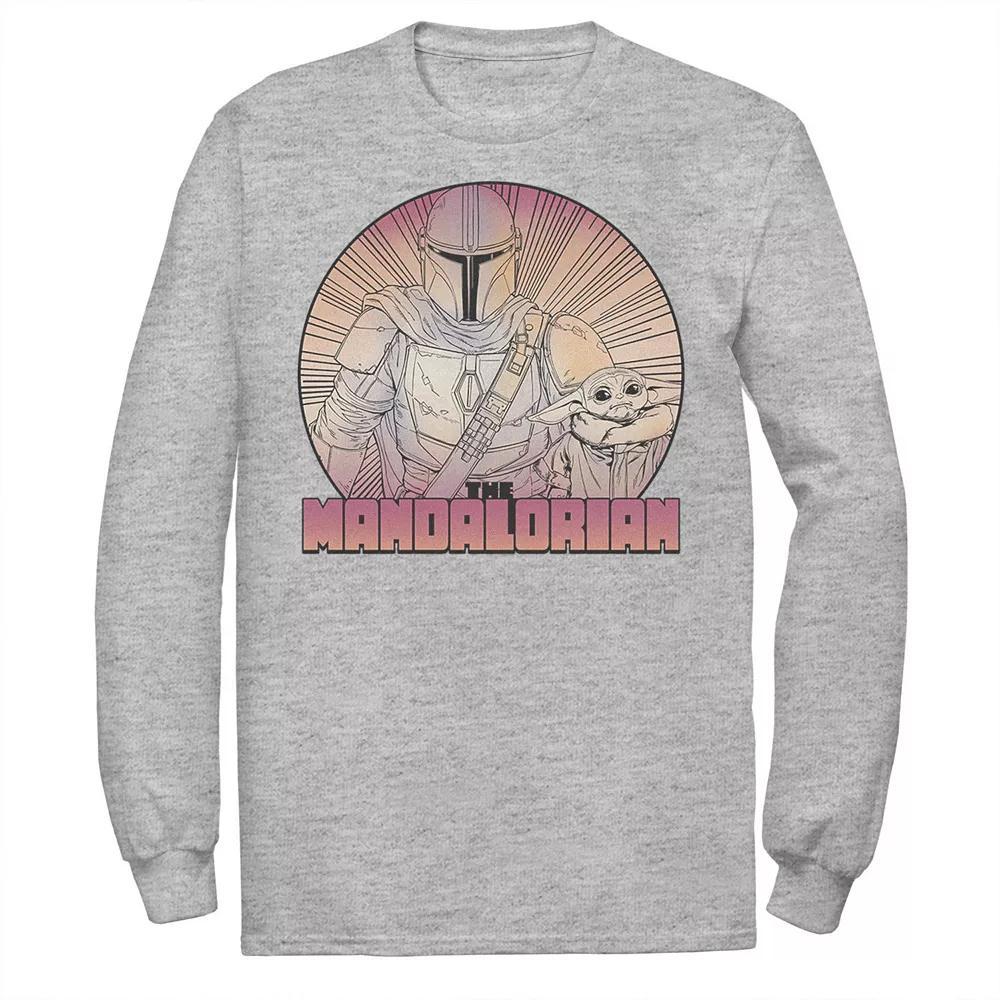 Men's Star Wars The Mandalorian The Child Gradient Line Art Tee, Size: XL, Athletic Grey Product Image