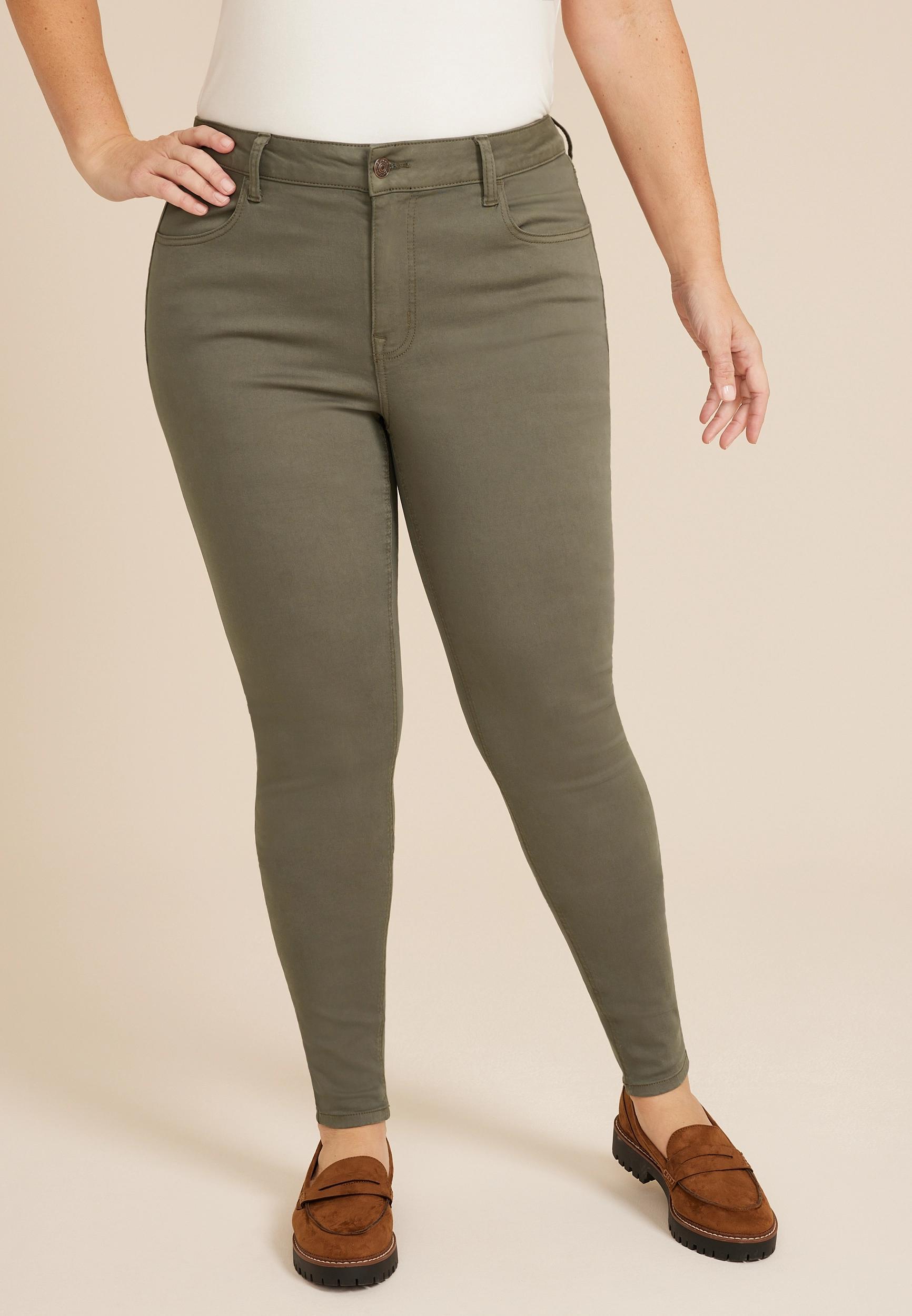Maurices Plus Size Jeans Womens Jeans High Rise Color Jegging Gray Denim Size 24W Product Image