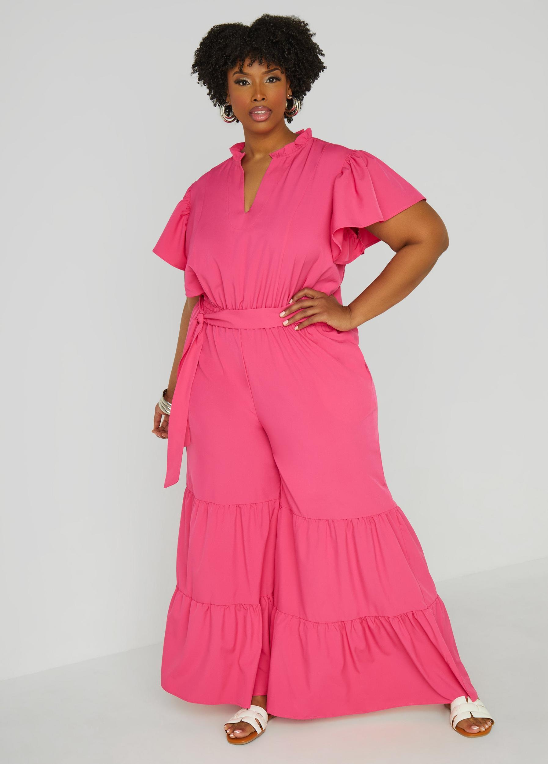 Ruffled Wide Leg Jumpsuit Product Image