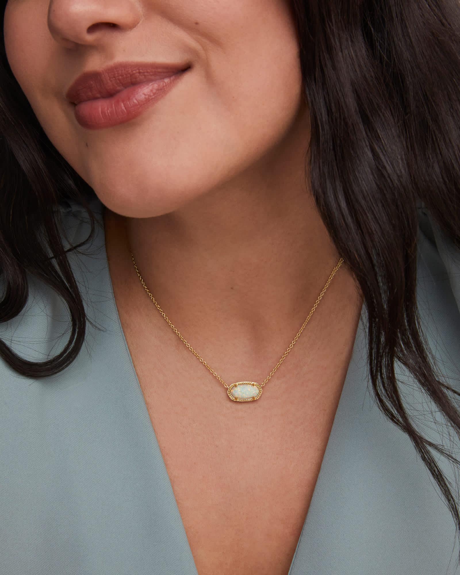 Elisa Gold Short Pendant Necklace in Multi Drusy Product Image