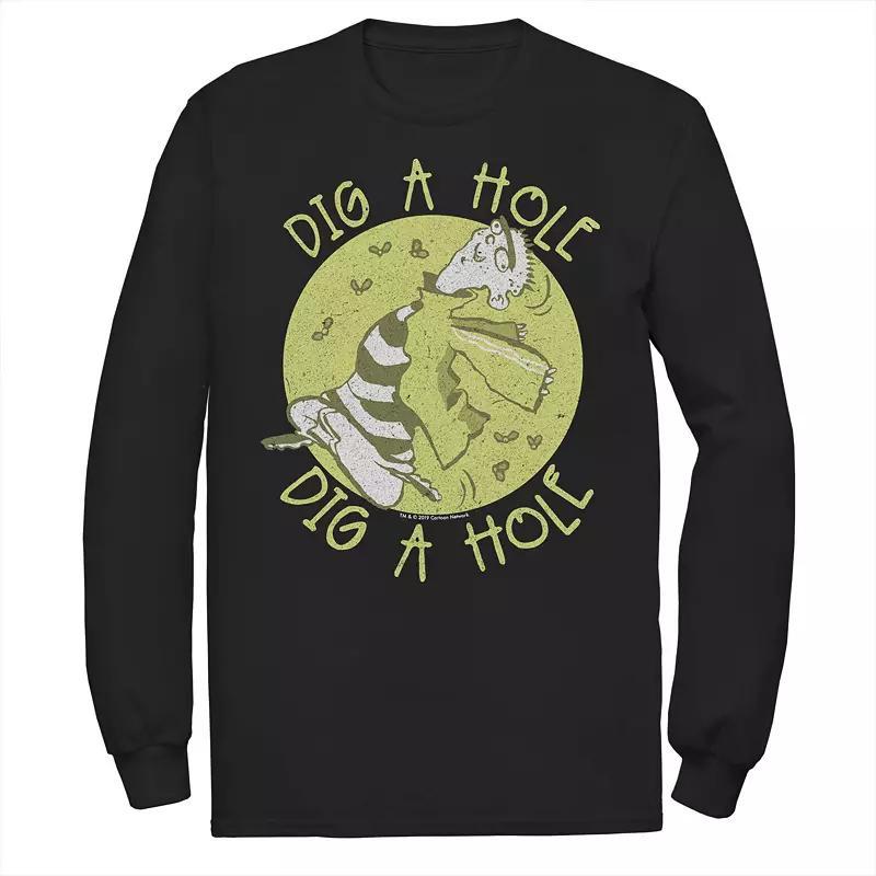 Men's CN Ed Edd N Eddy Dig A Hole Long Sleeve Tee, Size: Large, Black Product Image
