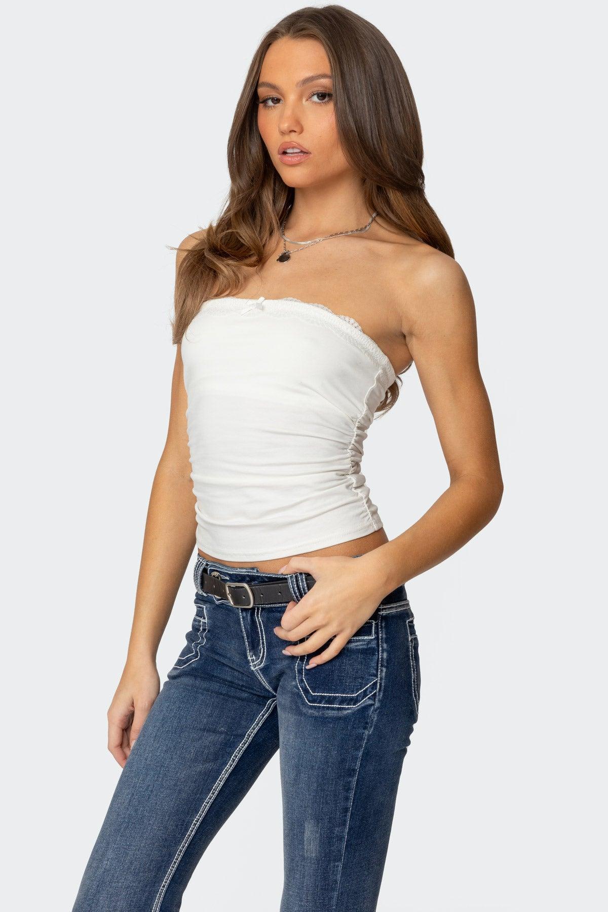 Amarelle Lacey Gathered Tube Top Product Image