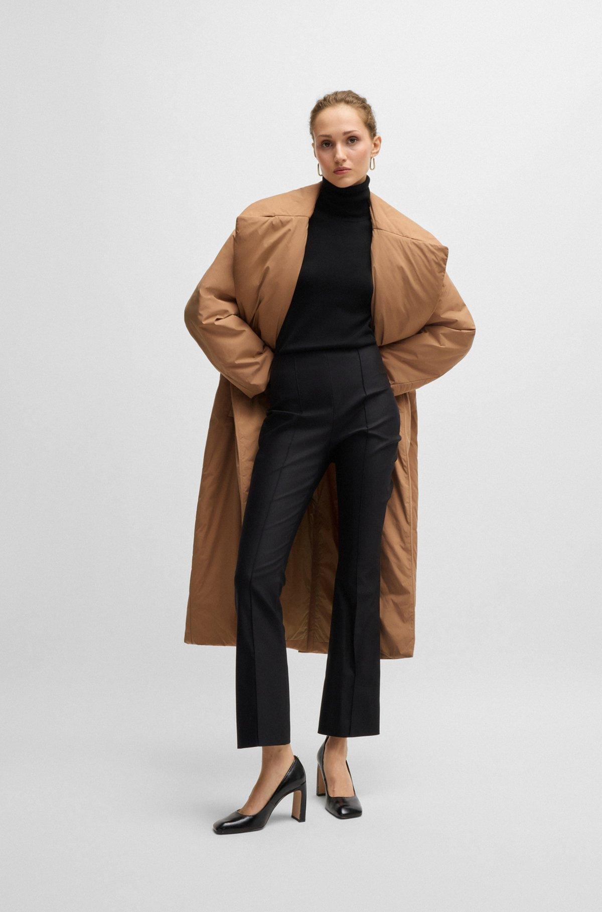 BOSS - Water-repellent padded coat with tie-up belt - Beige Product Image