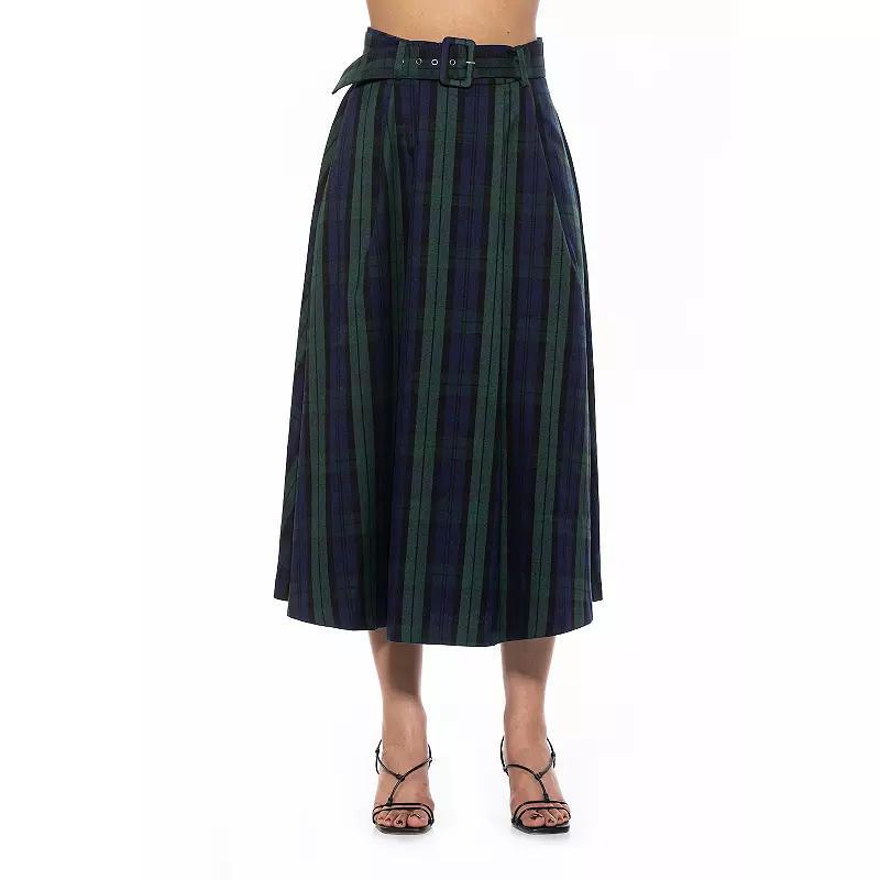 Women's ALEXIA ADMOR Eline Twill A-Line Skirt with Removable Belt, Size: 10, Red Product Image