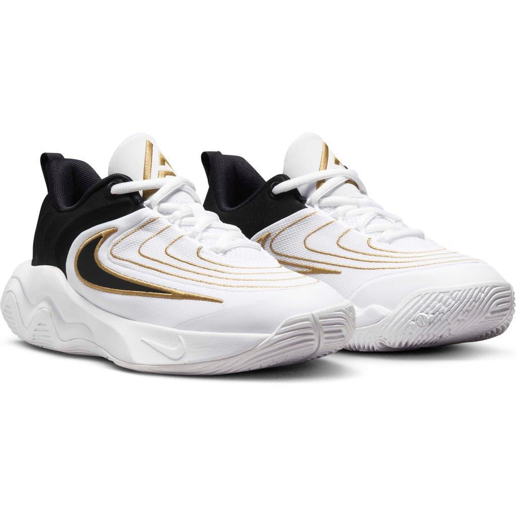 Nike Giannis Immortality 4 Kids Basketball Shoes, Boy's, Size: 2, Grey Gold Product Image