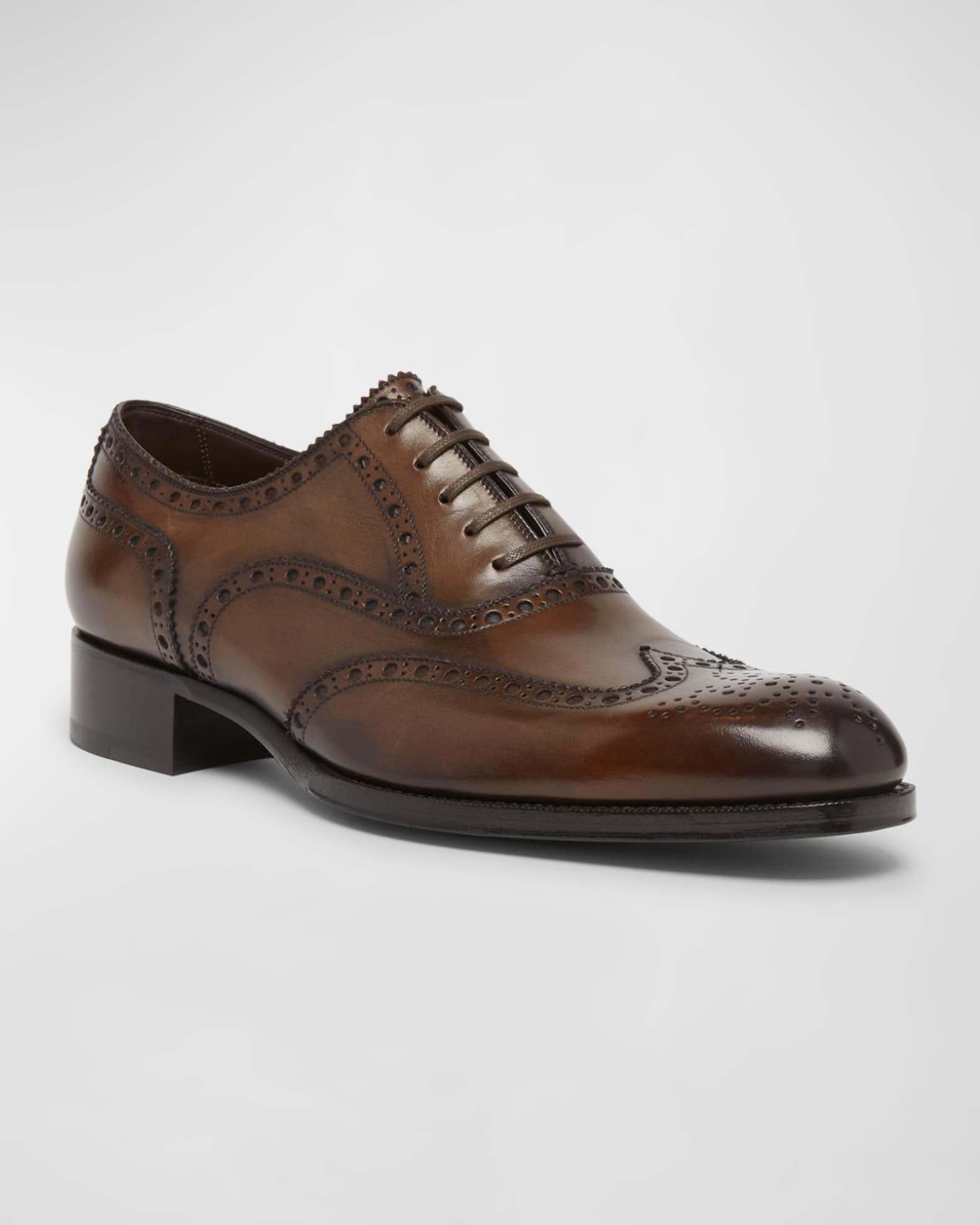 Men's Edgar Leather Wingtip Brogue Derby Shoes Product Image