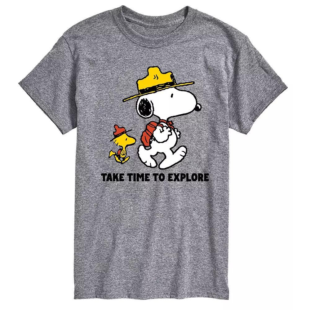 Big & Tall Peanuts Beagle Scouts Time To Explore Graphic Tee, Mens Grey Gray Product Image