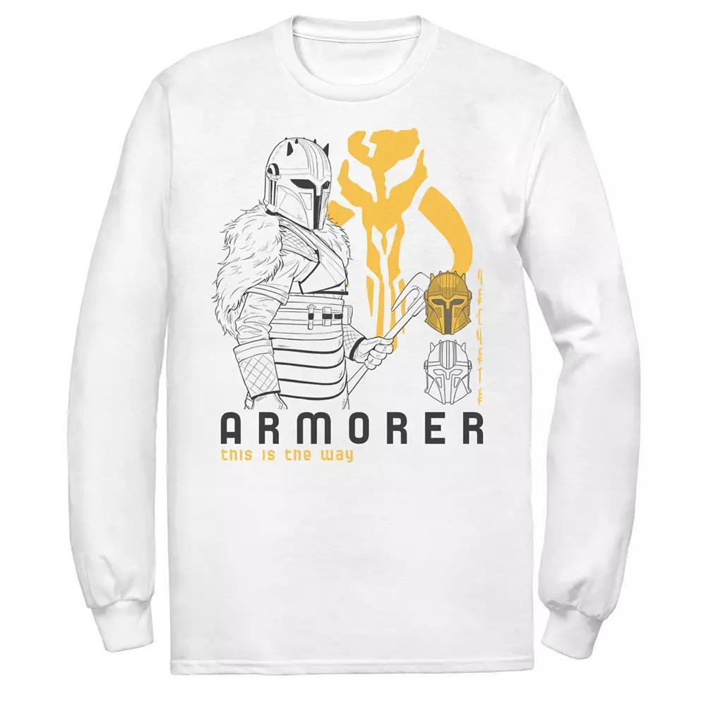 Men's Star Wars The Mandalorian Armorer Line Art Tee, Size: Large, White Product Image