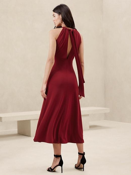 Halter-Neck Knit Maxi Dress Product Image