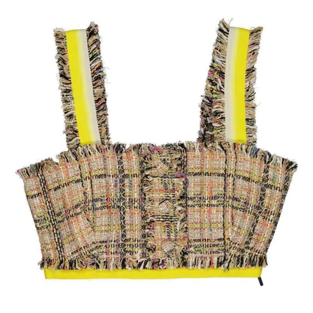 MSGM Tweed Crop Top In Multi Product Image