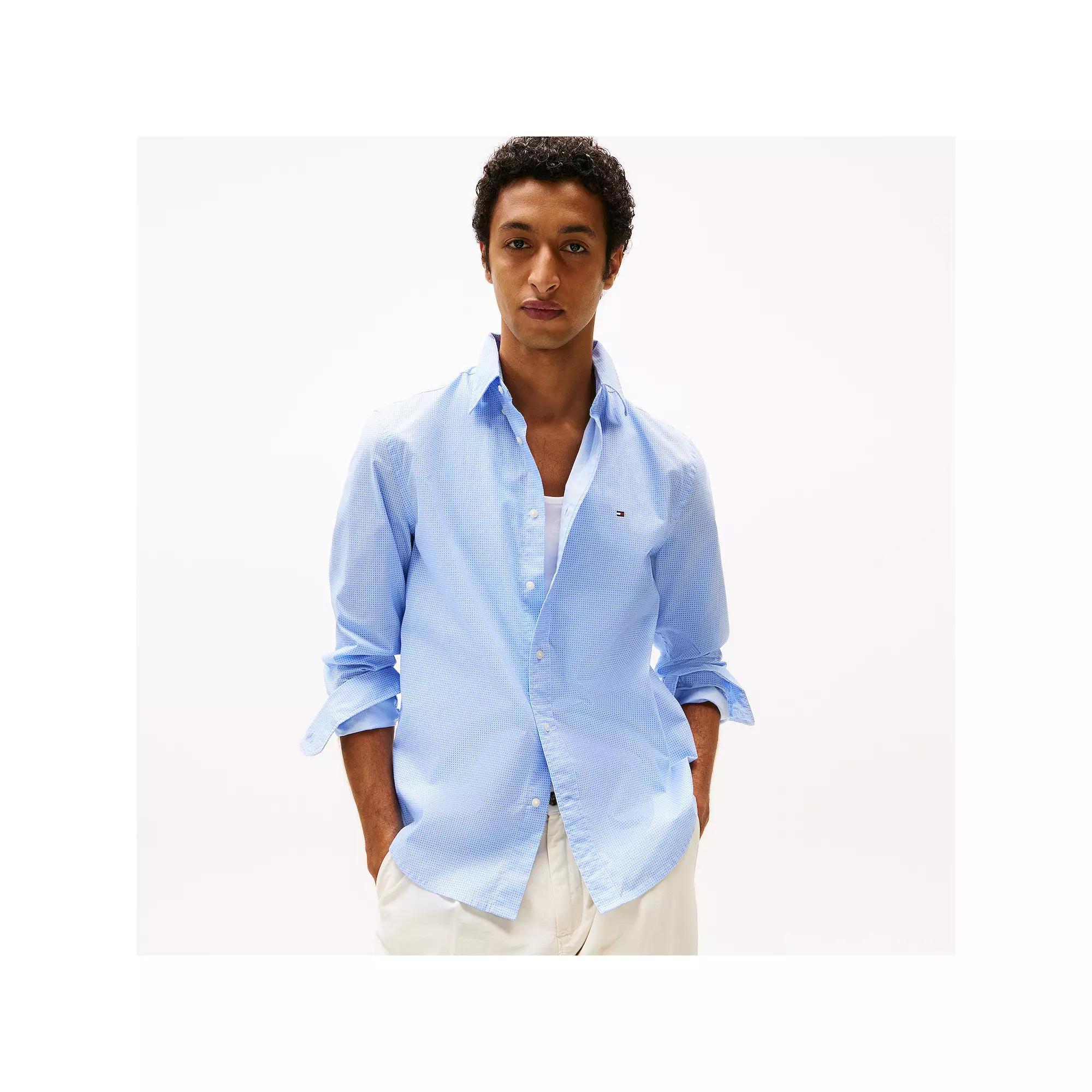 Men's Tommy Hilfiger Woven Long Sleeve Button Down Shirt, Size: XXL, Sweet Blue Print Product Image