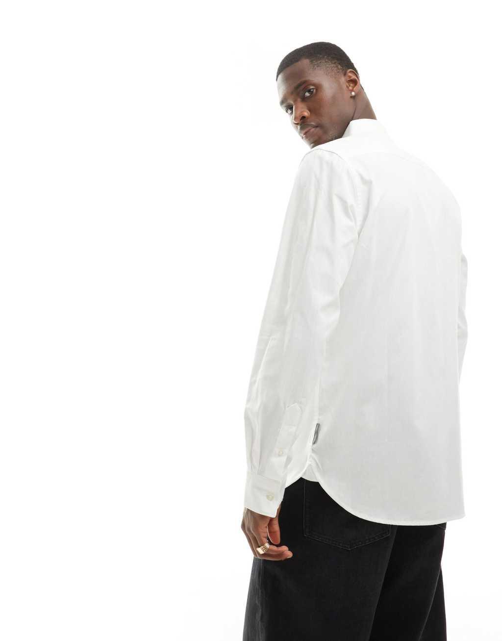French Connection long sleeve oxford shirt in white Product Image