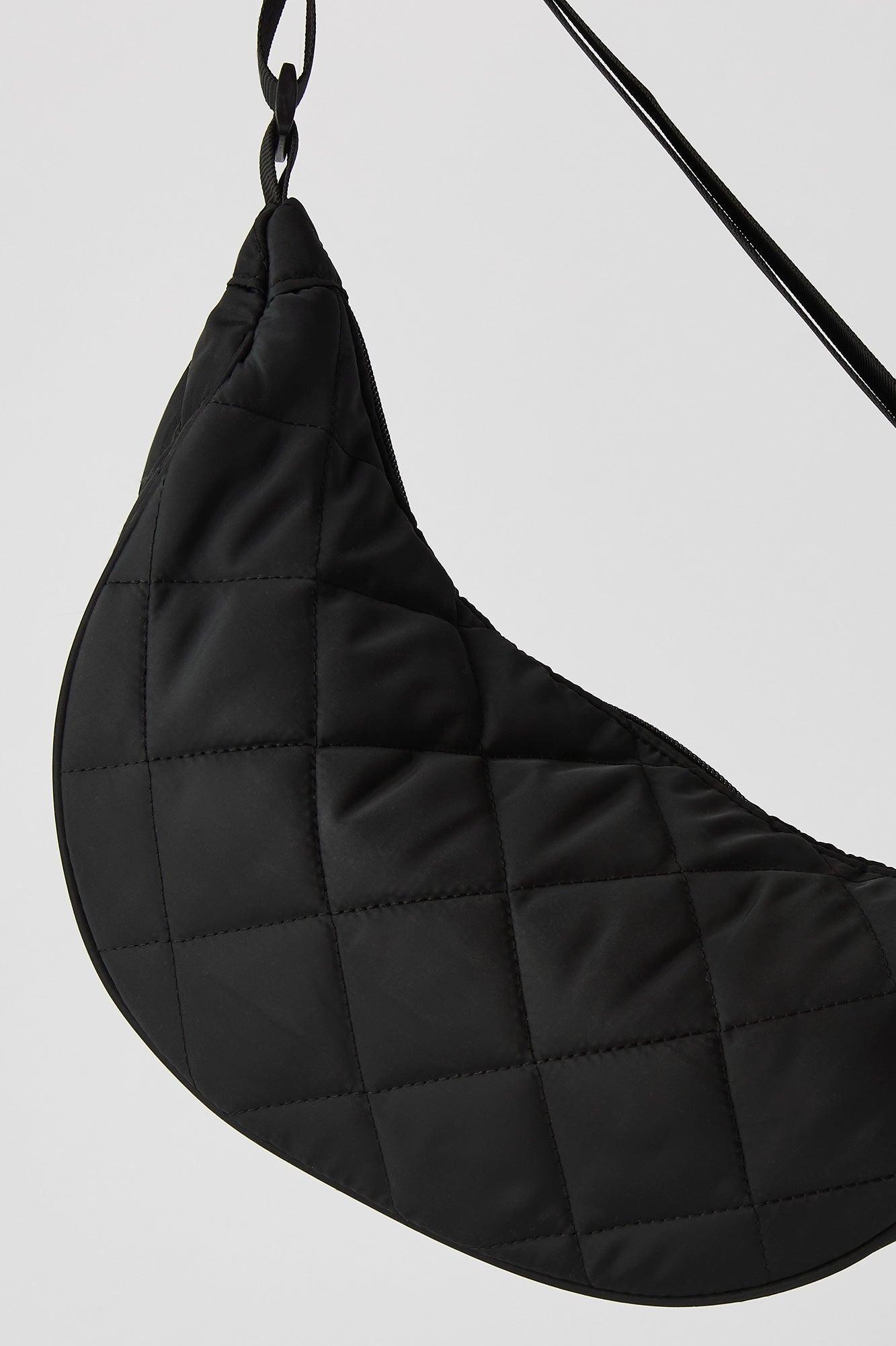 Quilted Nylon Half Moon Shoulder Bag Female Product Image