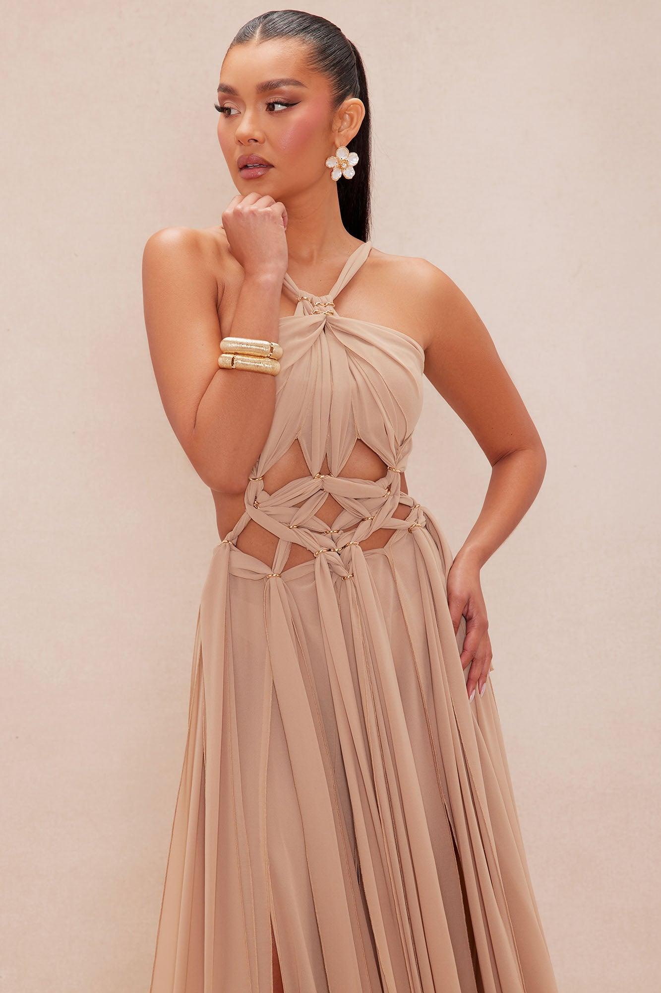 Bali Chiffon Maxi Dress - Nude Product Image