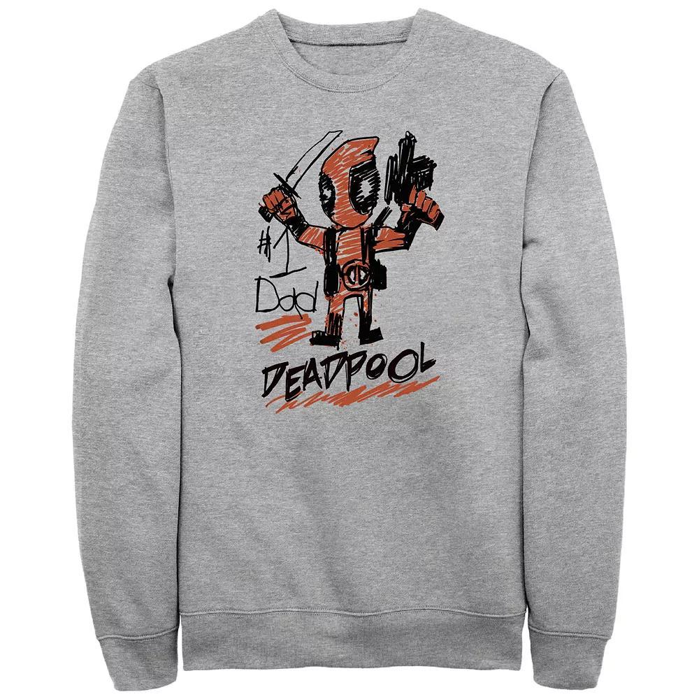Big & Tall Marvel Deadpool #1 Dad Graphic Fleece, Men's, Size: XL Tall, Athletic Grey Product Image