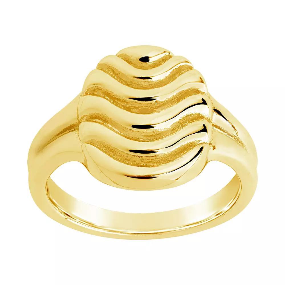 MC Collective Wavy Signet Ring, Women's, Size: 7, Silver Tone Product Image