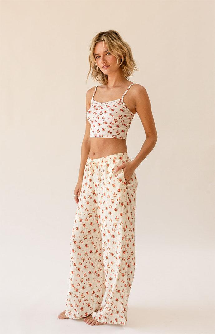 Dippin' Daisy's Women's Dolce Notte Lounge Pants in White/Red - Product Image