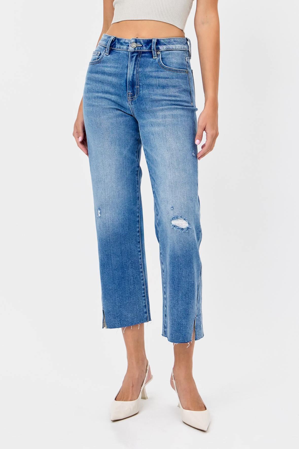 Slit Hem Relaxed Straight Jean Product Image