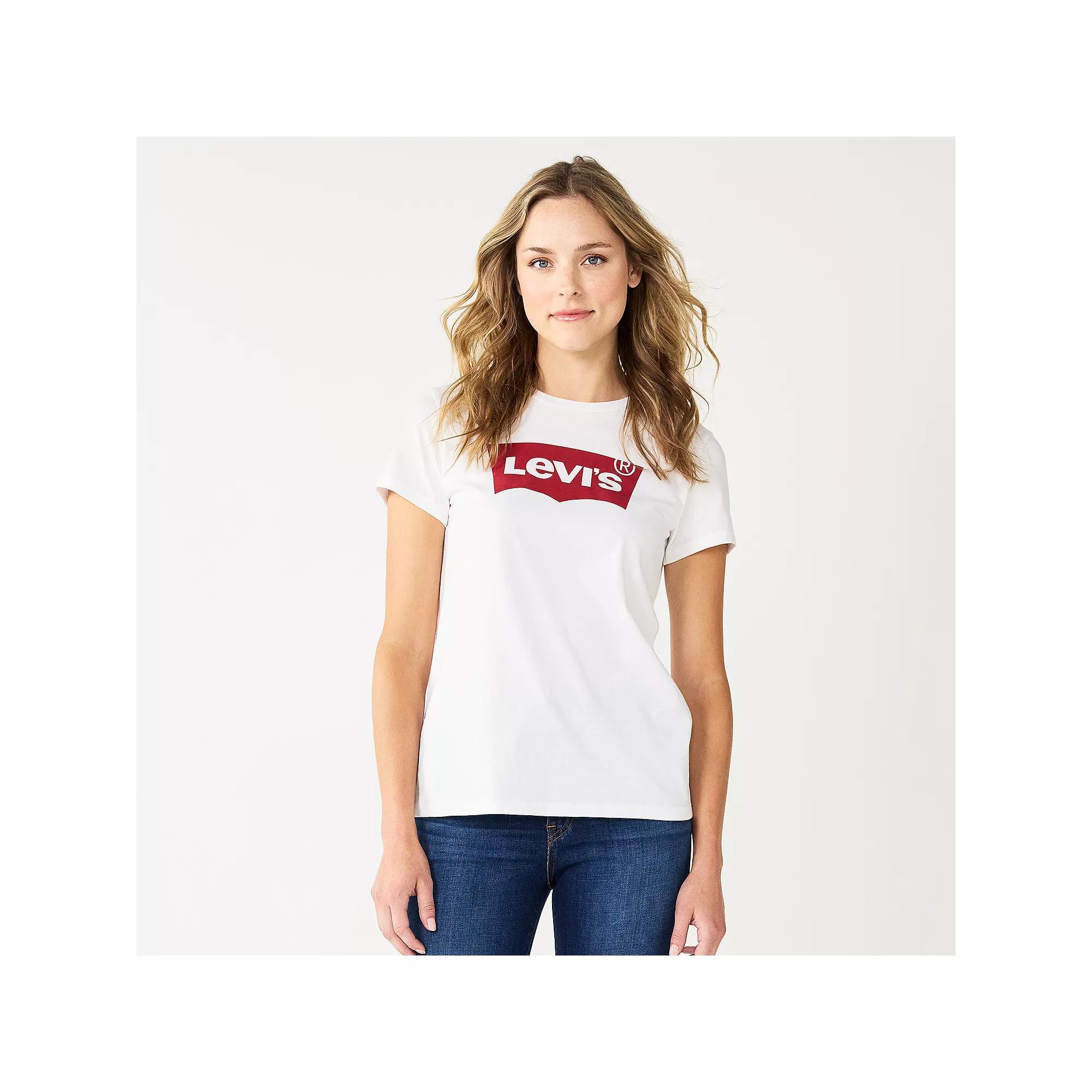 Women's Levi's® Logo Perfect Tee, Size: XS, Housemark Smokestack Product Image