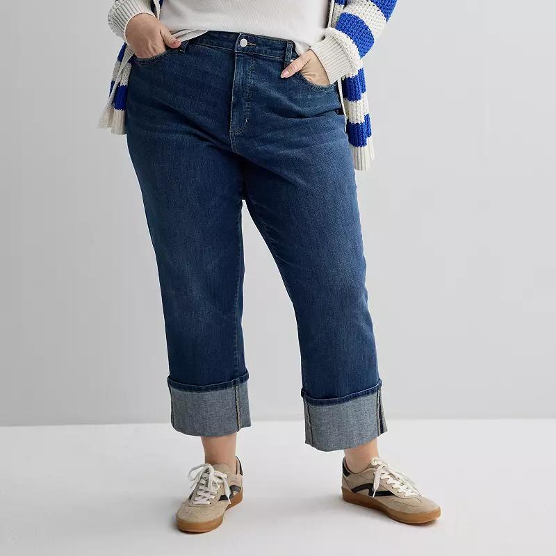 Plus Size Sonoma Goods For Life® Straight Cuff Jeans, Women's, Size: 22 W, Medium Blue Product Image