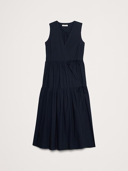 Cotton Poplin Wrap Maxi Dress Product Image