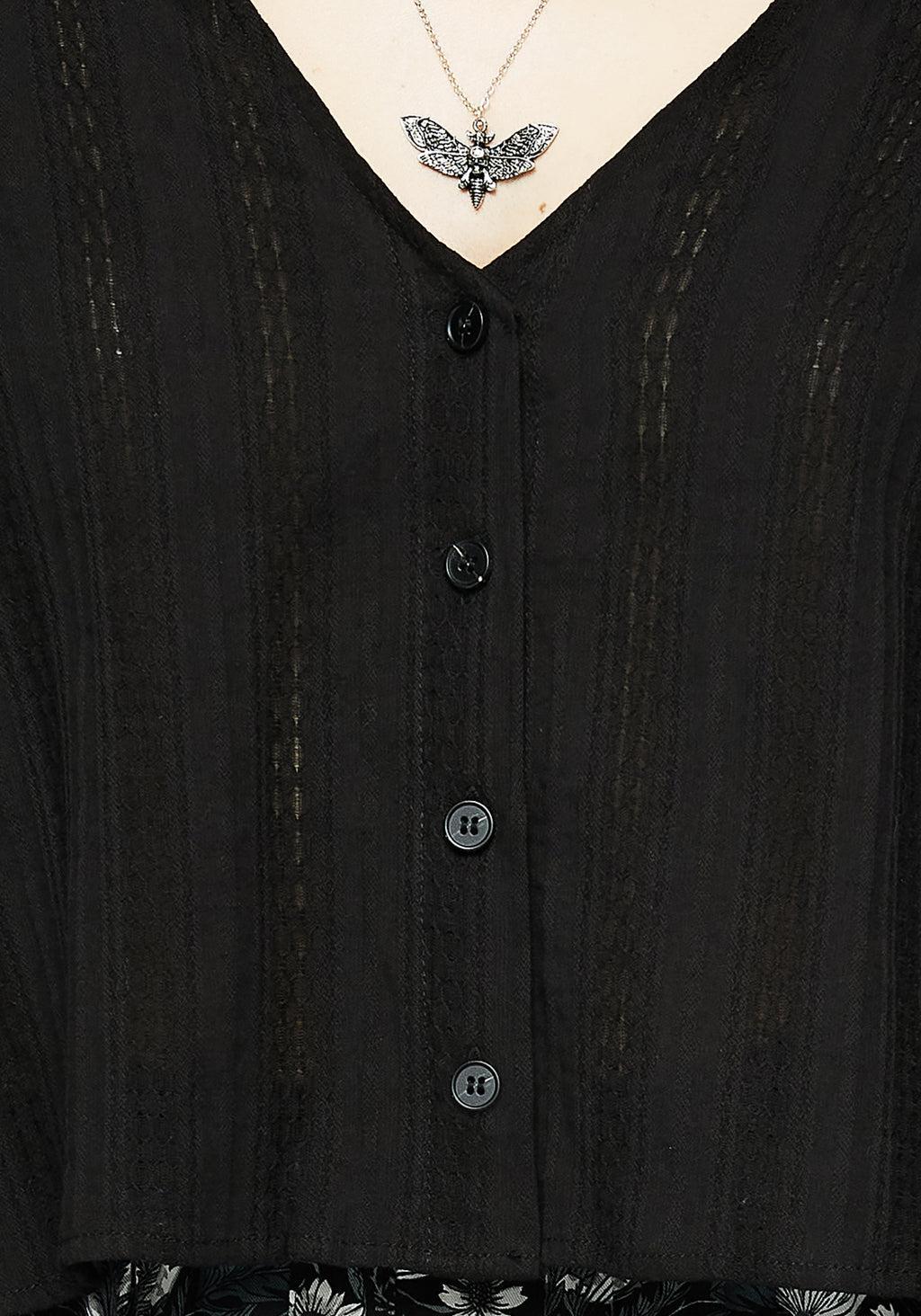 Marcia Broderie Flute Sleeve Button Up Top Product Image