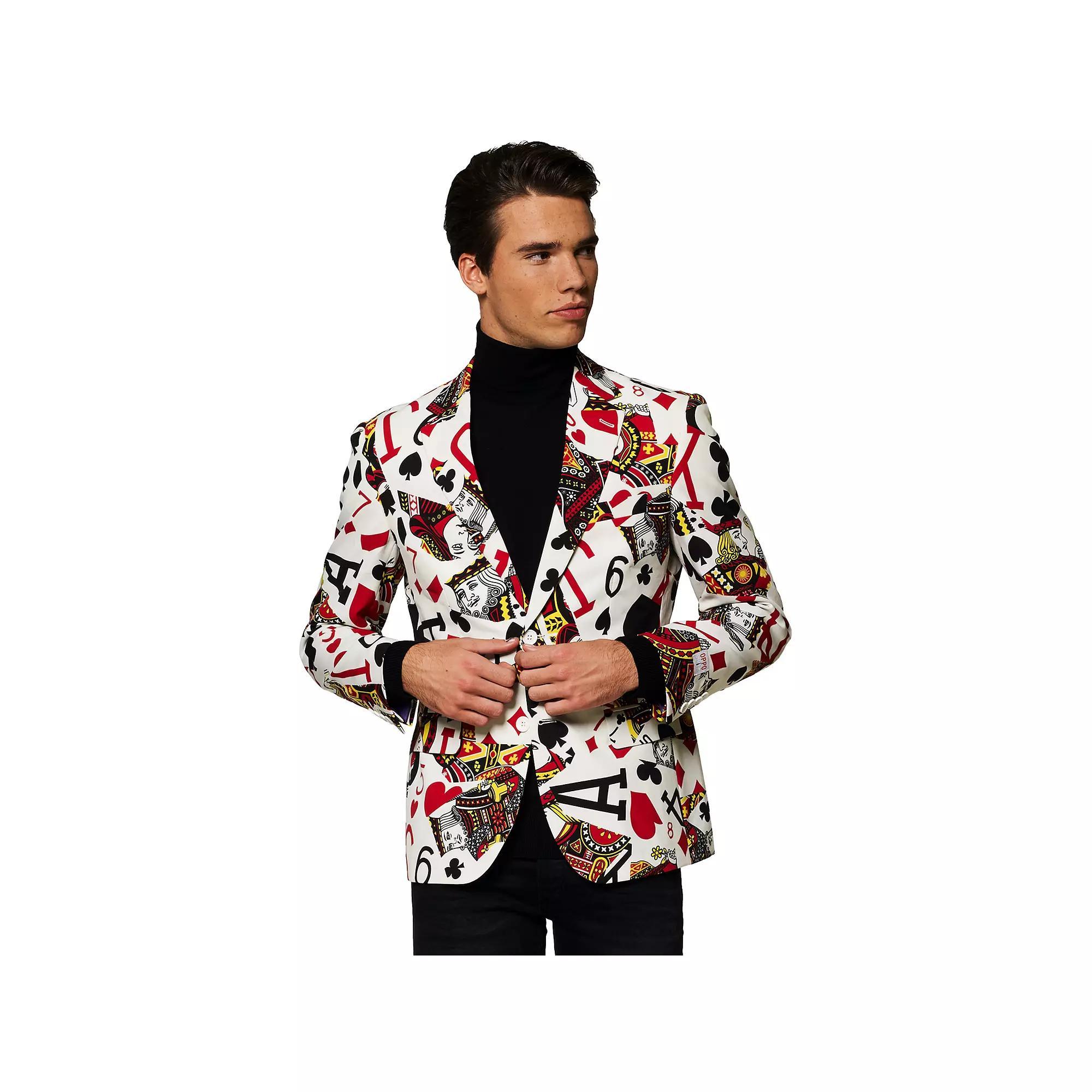 Men's OppoSuits Slim-Fit King of Clubs Poker Cards Blazer, Size: 46 - Regular, Multi Product Image