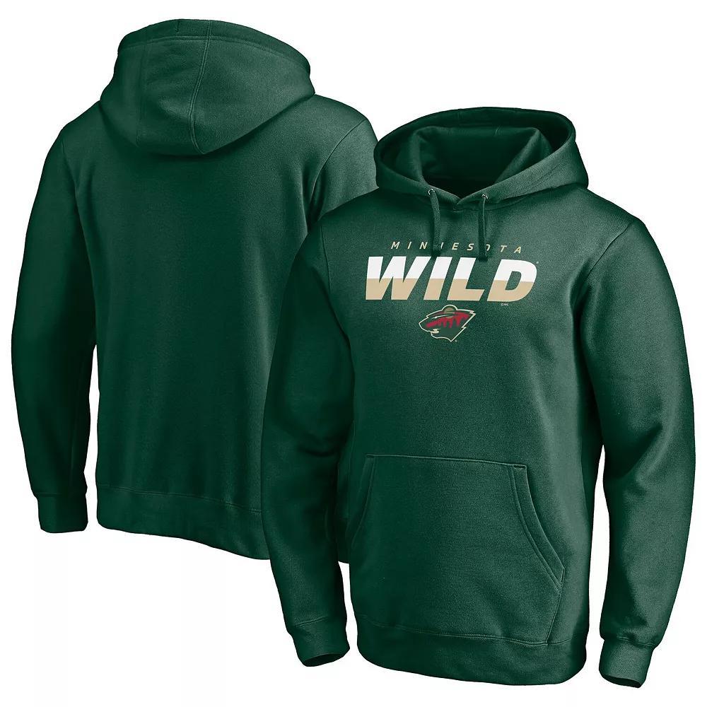 Men's Fanatics  Green Minnesota Wild Block Party Elevate Play Fleece Pullover Hoodie, Size: Medium Product Image