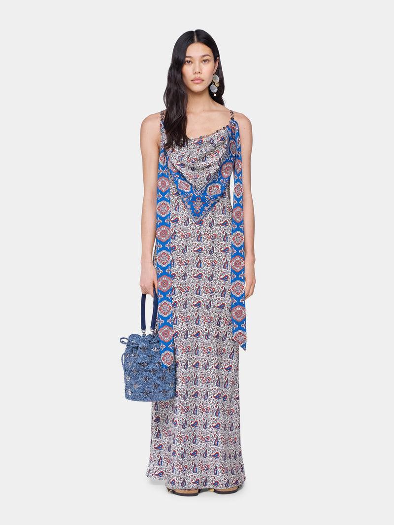 LONG DRESS IN PRINTED SATIN Product Image