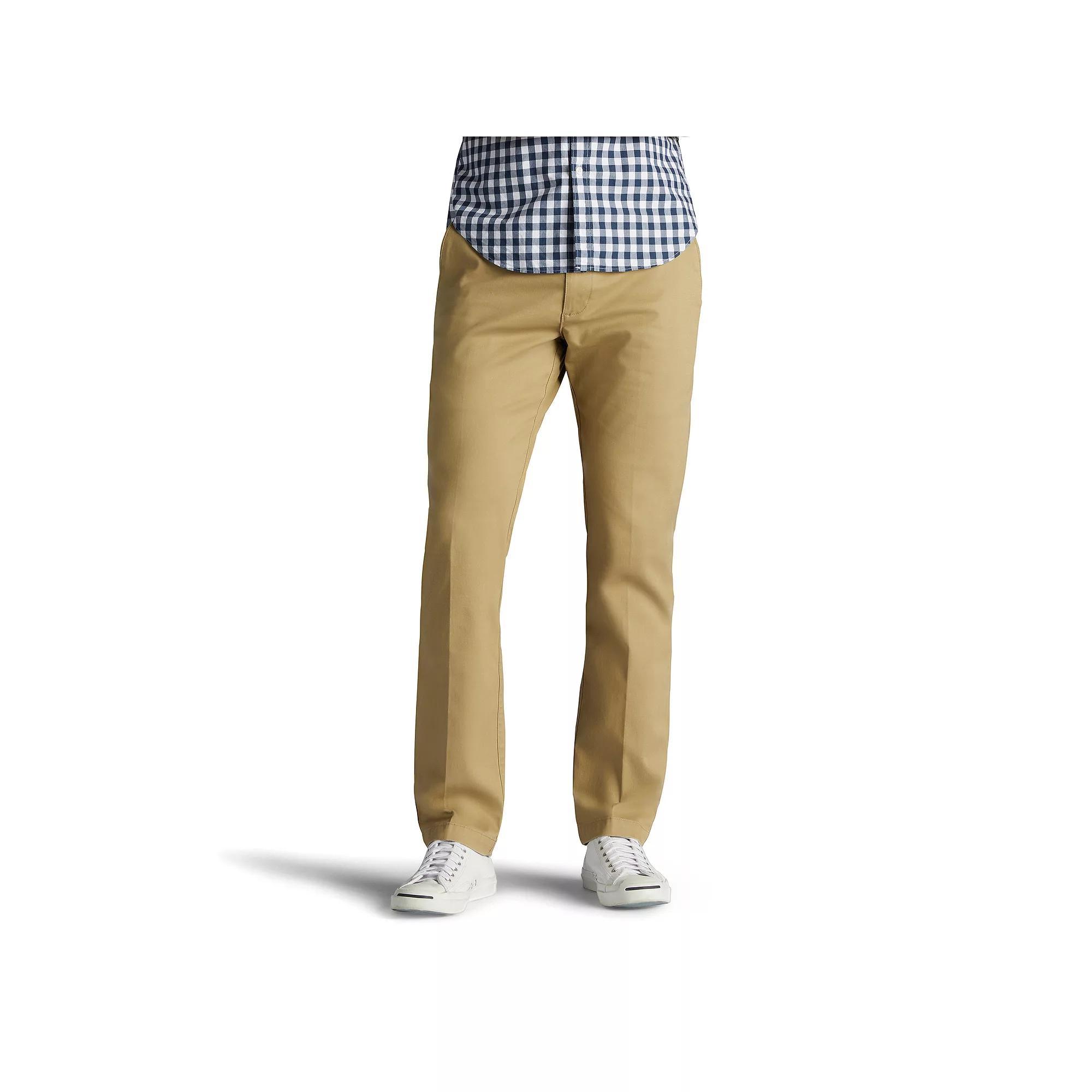 Men's Lee® Performance Series Extreme Comfort Khaki Slim-Fit Flat-Front Pants, Size: 38X30, Brown Product Image