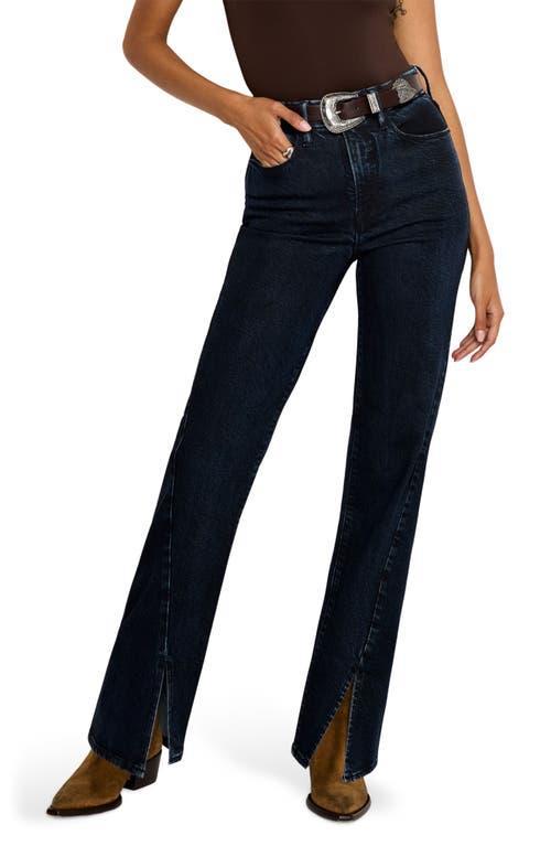 Good American Soft-Tech Good Boy Step Hem High Waist Ankle Straight Leg Jeans in Indigo544 at Nordstrom, Size 15 Product Image