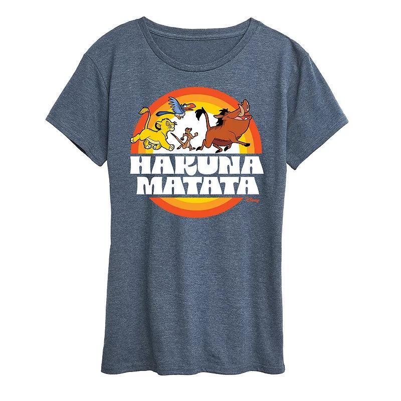 Disney's Lion King Women's Hakuna Matata Graphic Tee, Size: Small, Grey Royal Blue Product Image