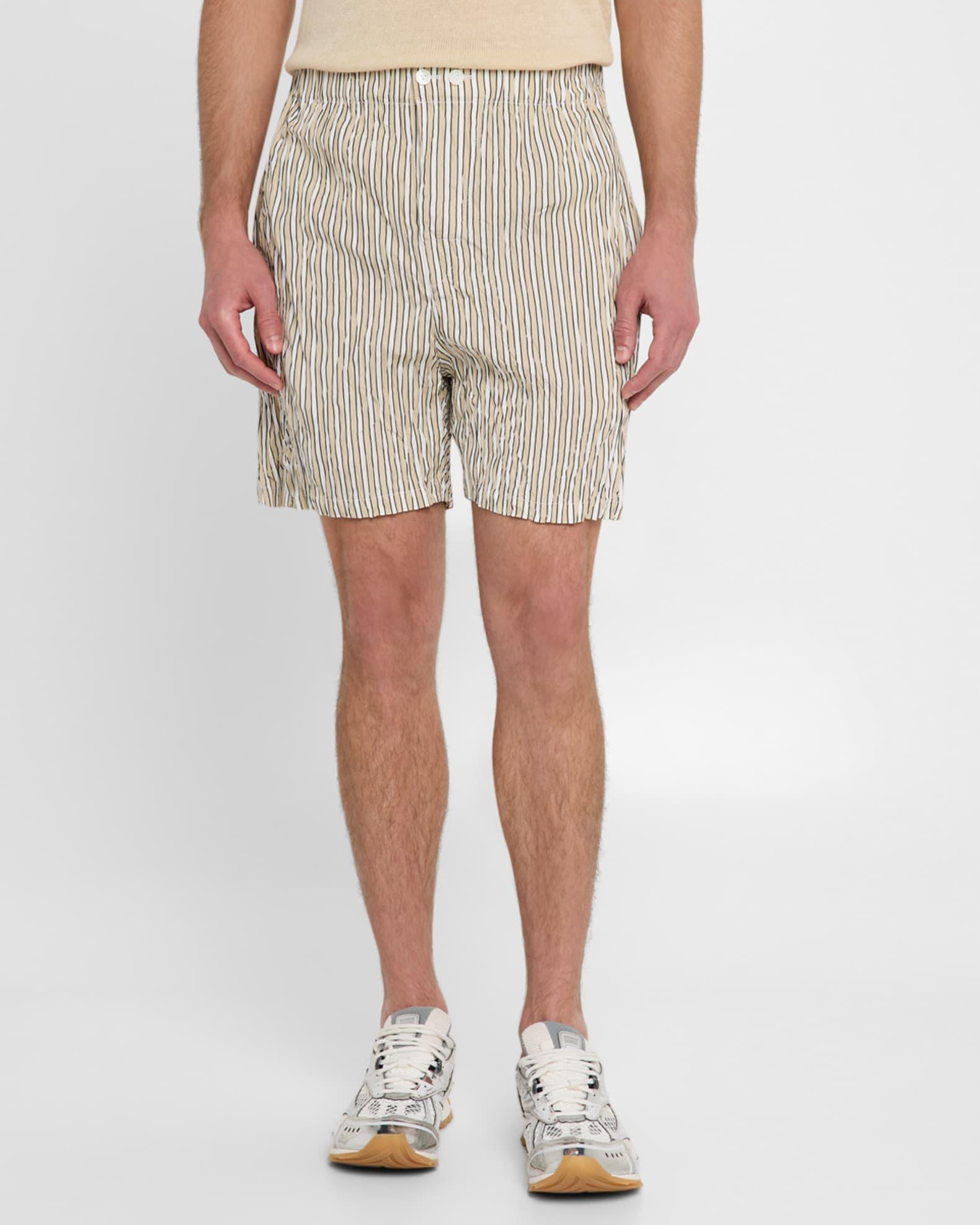 Men's Tricolor Striped Cotton Shorts Product Image